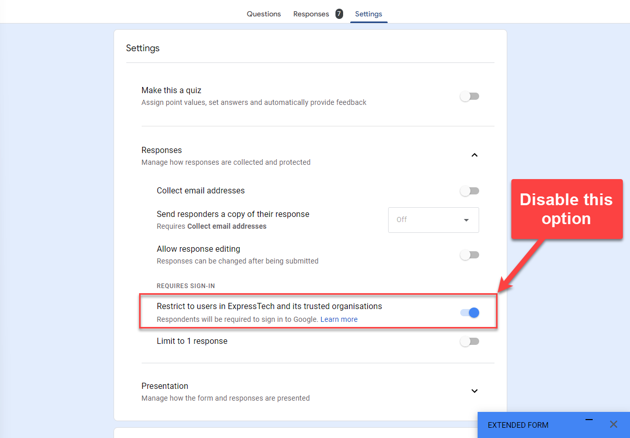 Extended-Forms-Error-Code-1-disable-option